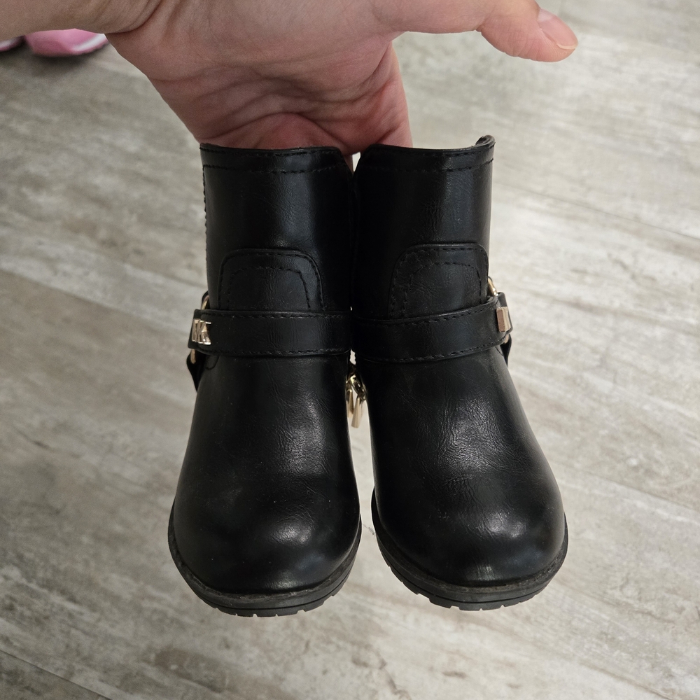 Michael Kors Black Kids Boots with Gold Accents
